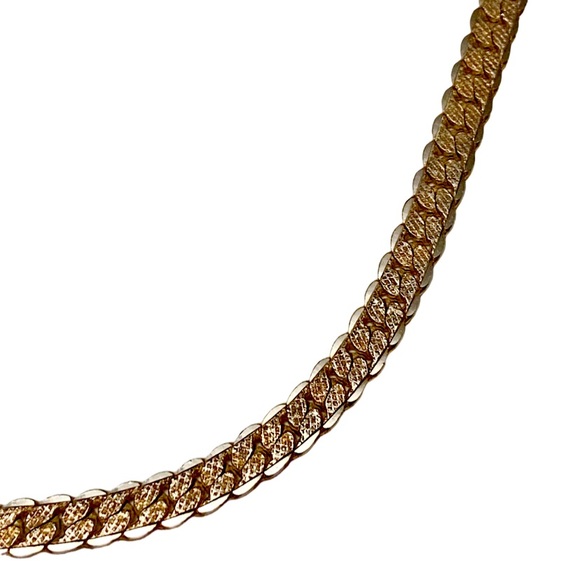 Vintage Jewelry Vintage Thick Herringbone Gold Chain Necklace